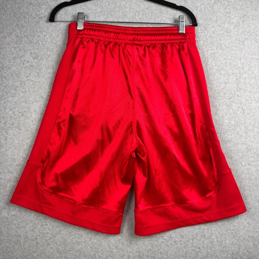 AND1 Shorts Mens Small Red Satin Dazzle Basketball Athletic Drawstring Logo